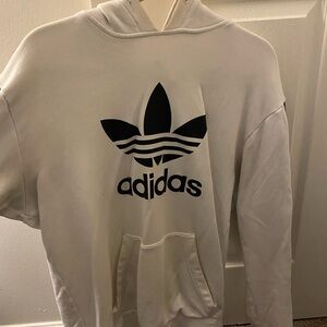 White and Black Oversized Adidas Hoodie
